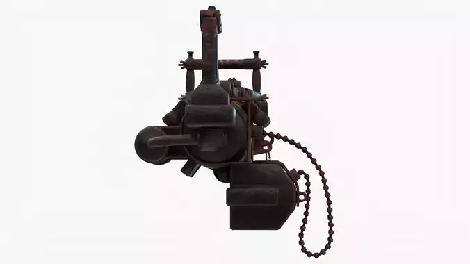 4K rusty abandoned Gatling Gun