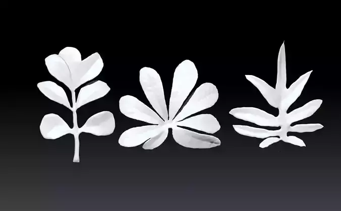 realistic ZB leaf brushes 3D printing leaf STL ZB Leaf Brush  3D print model