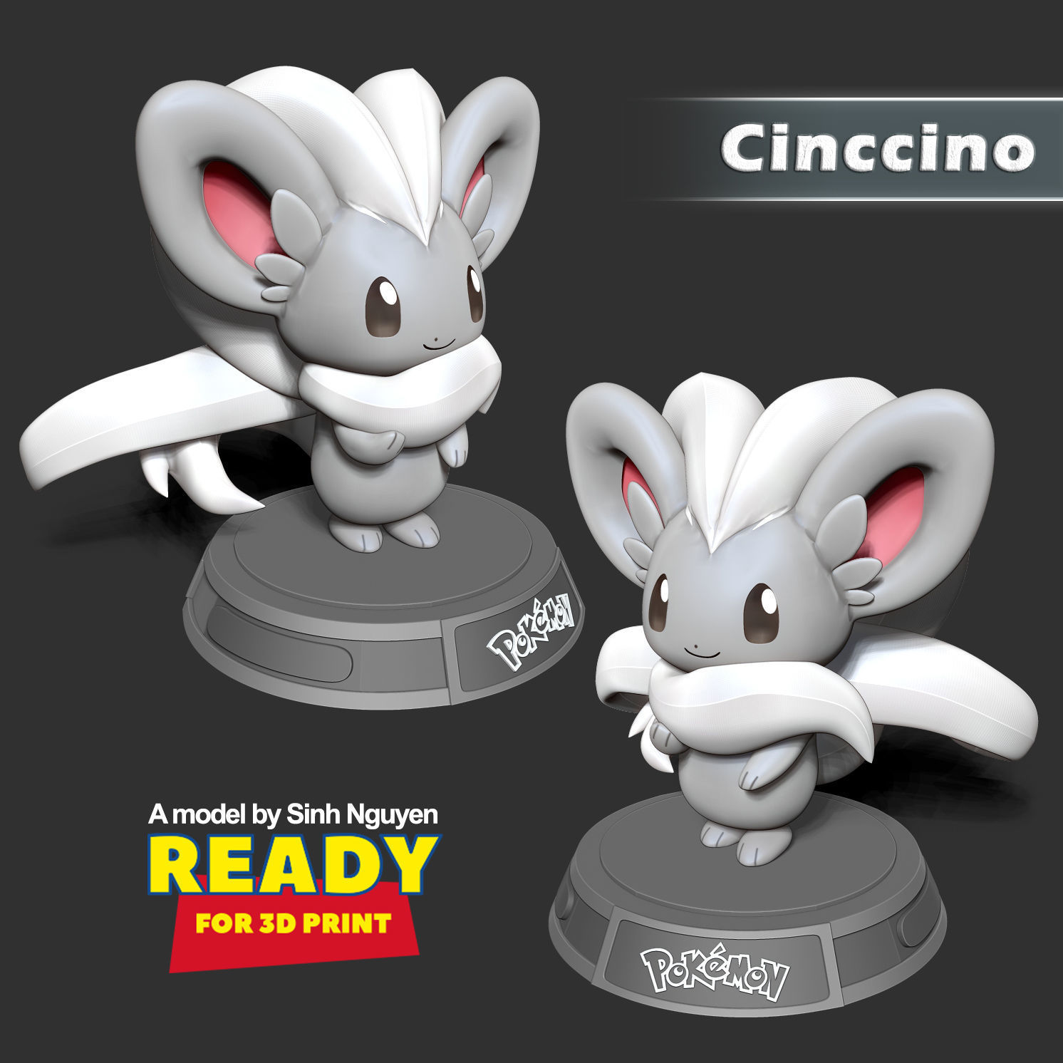 Cinccino - Pokemon Fanart 3D print model_3