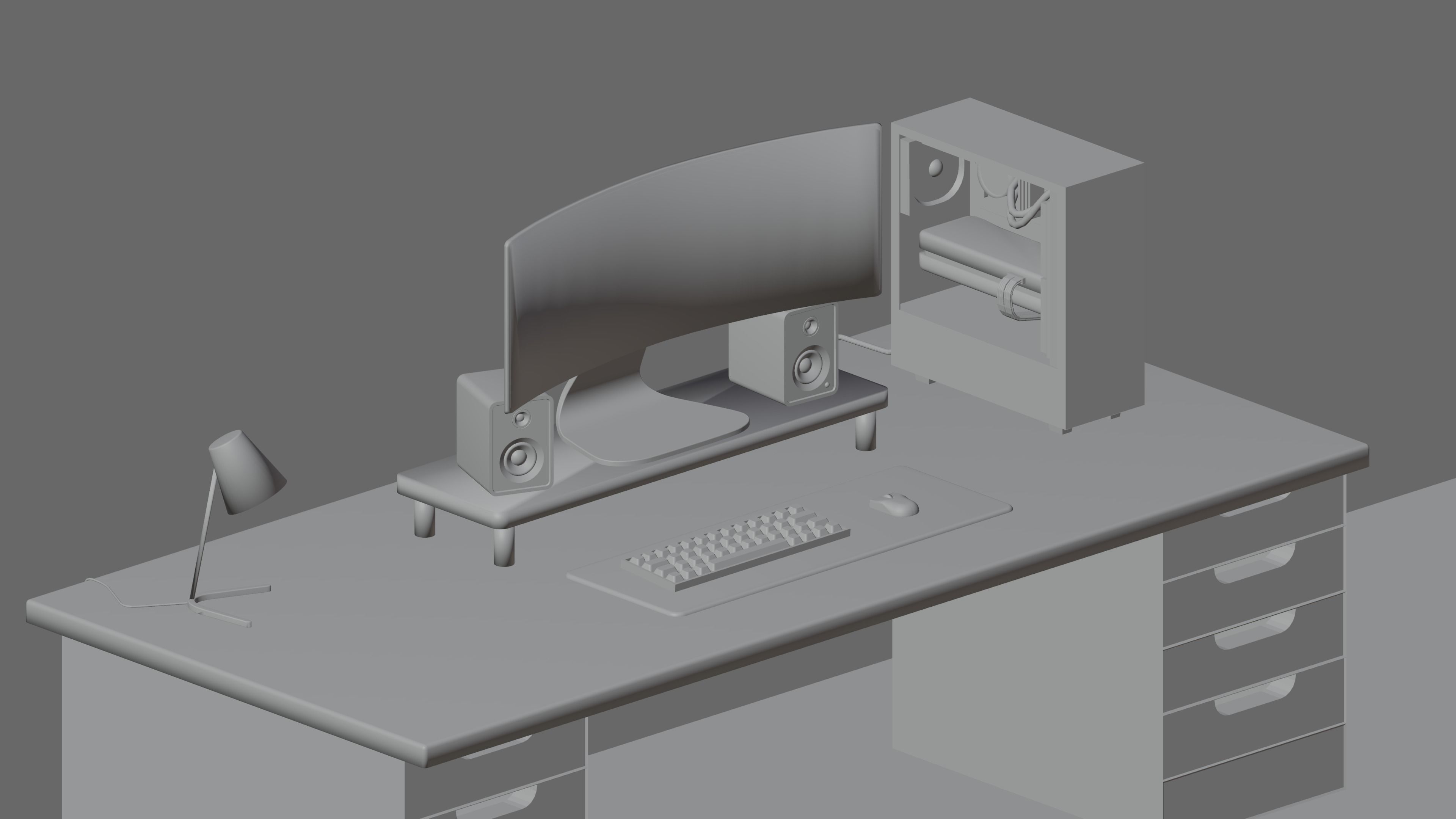 Gaming Desk 3D model_5