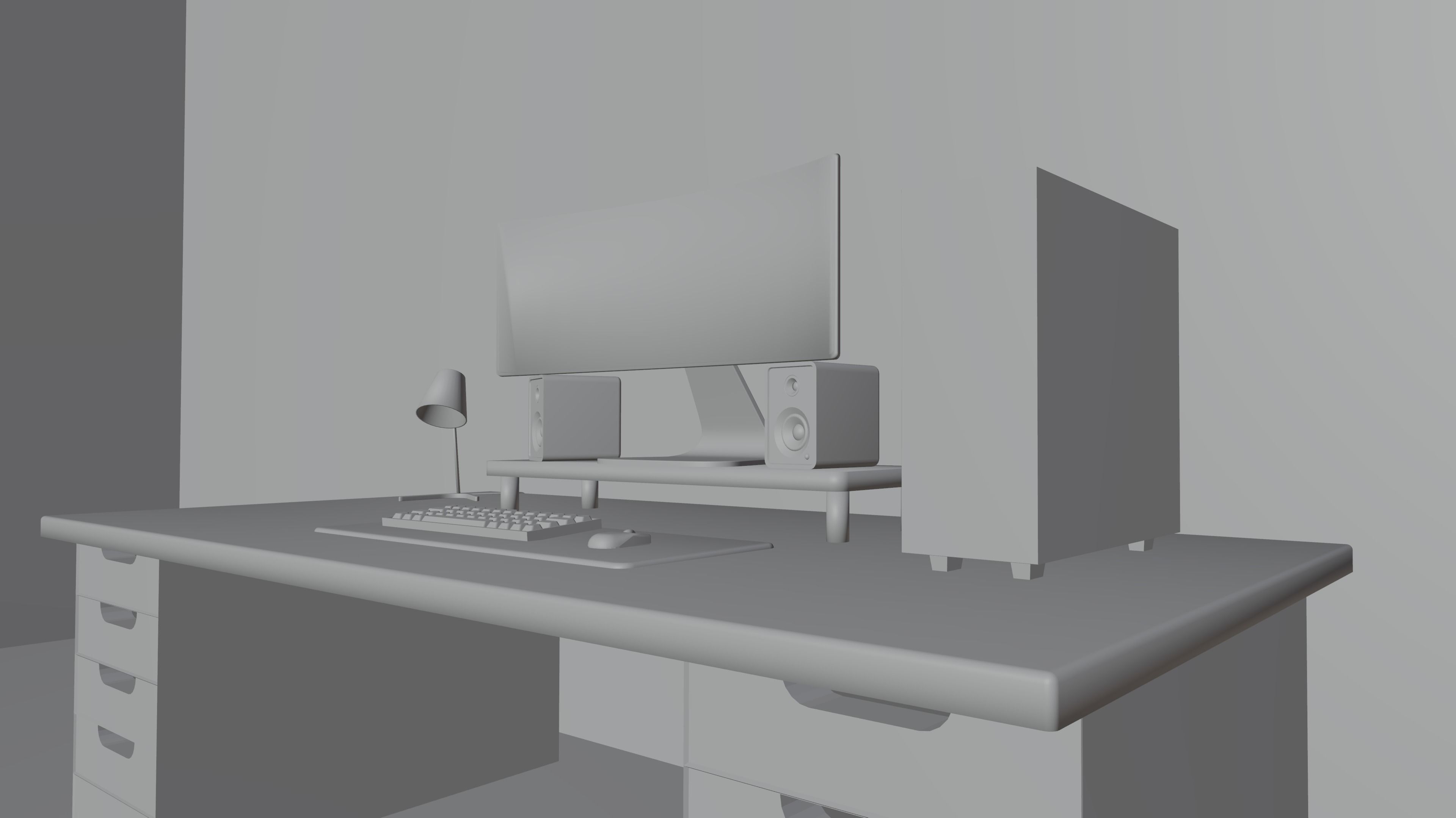 Gaming Desk 3D model_4