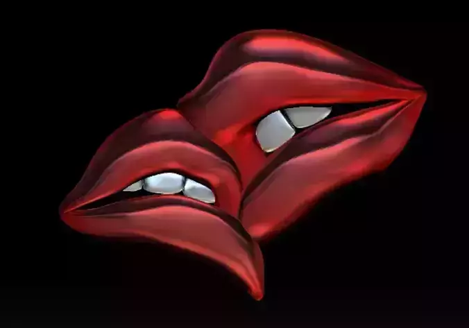 LIPS KISSING 3D PRINT MODEL 3D print model