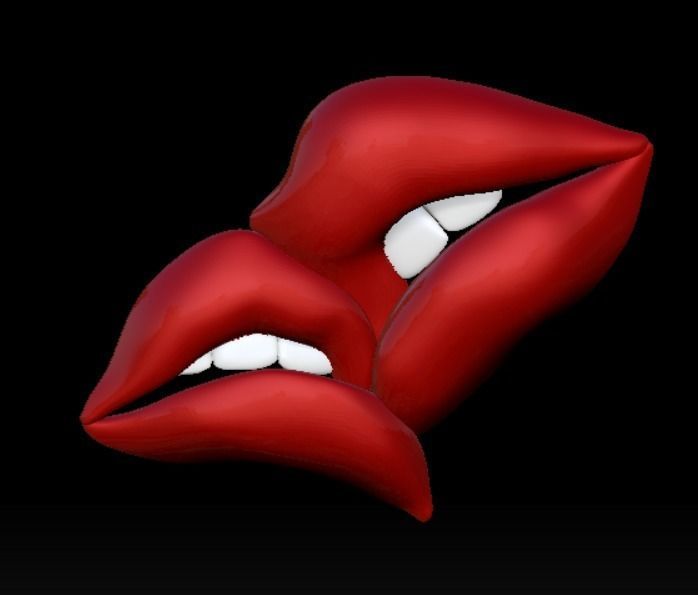 LIPS KISSING 3D PRINT MODEL 3D print model_1