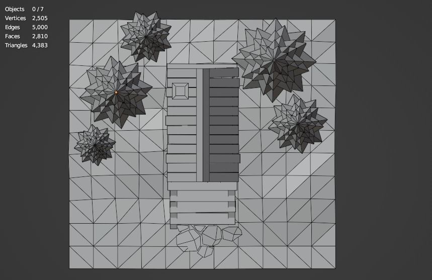 Low-poly Wooden House  Low-poly 3D model_14