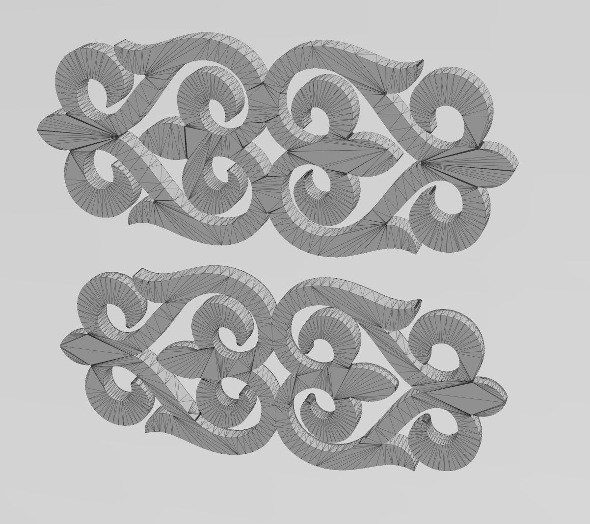 Carved floral pattern strip onlay and molding relief 3D print model_11
