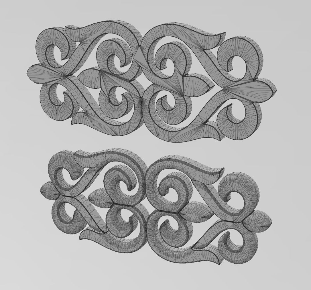 Carved floral pattern strip onlay and molding relief 3D print model_10