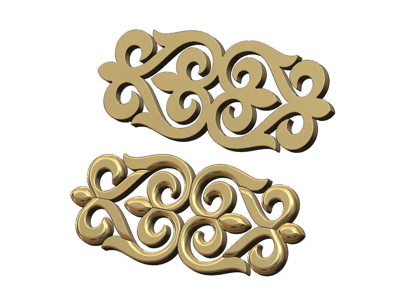 Carved floral pattern strip onlay and molding relief 3D print model_13