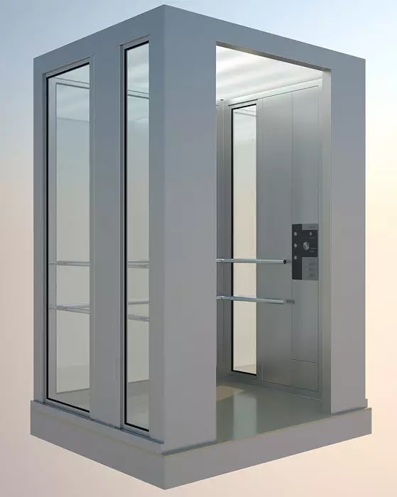 Lift1 elevator with glass door Free 3D model_0