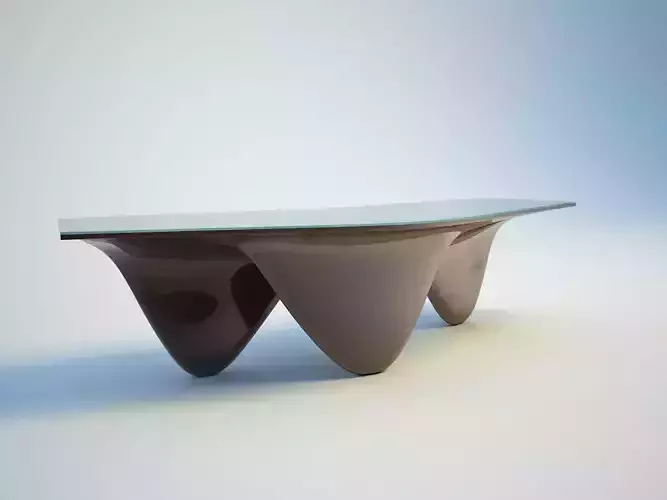 Table made of glass and metal