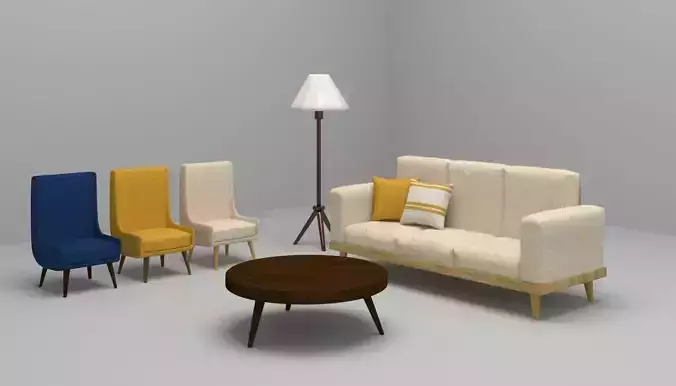 Modern sofa and chairs