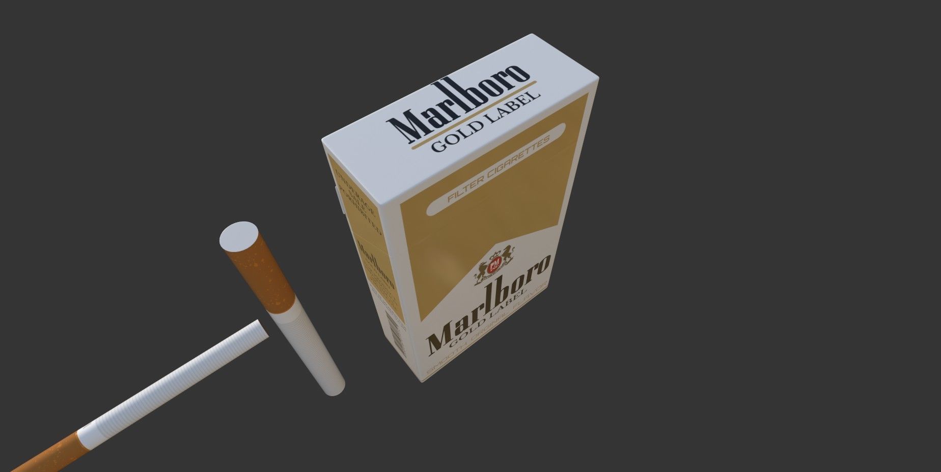 Marlboro Gold Label cigarettes Low-poly 3D model_15