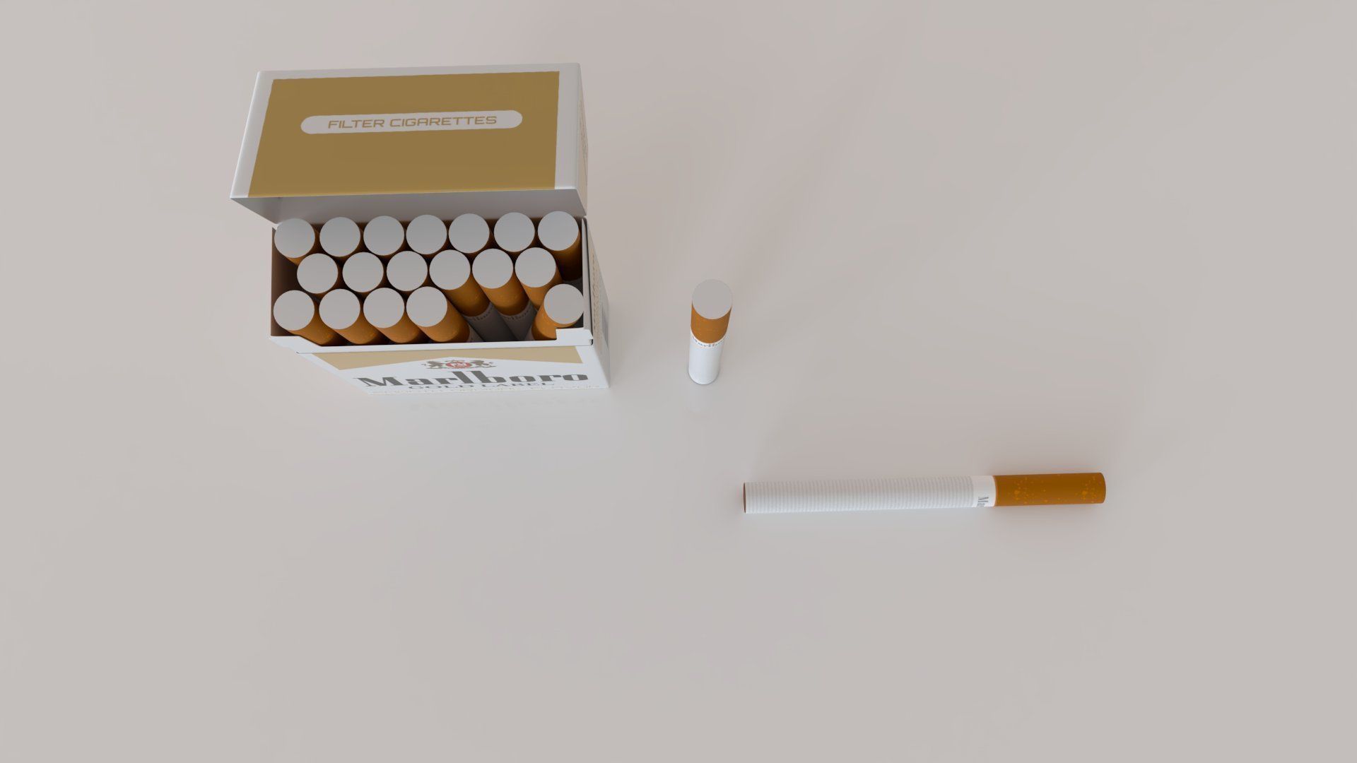 Marlboro Gold Label cigarettes Low-poly 3D model_7