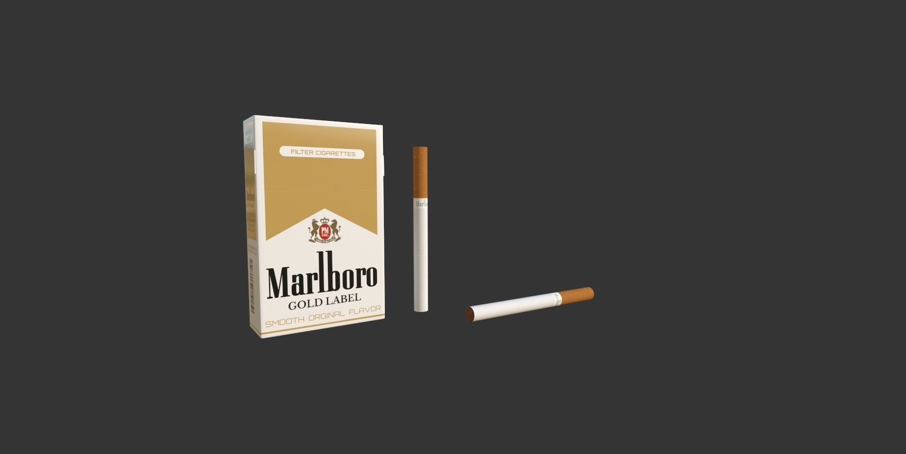Marlboro Gold Label cigarettes Low-poly 3D model_16