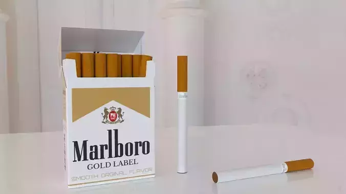 Marlboro Gold Label cigarettes Low-poly 3D model