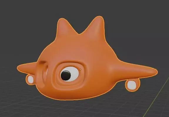 NeemoJet orange face with eyes Free low-poly 3D model_0