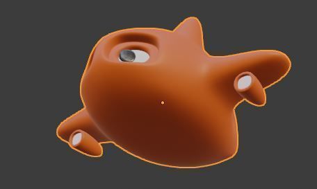 NeemoJet orange face with eyes Free low-poly 3D model_2