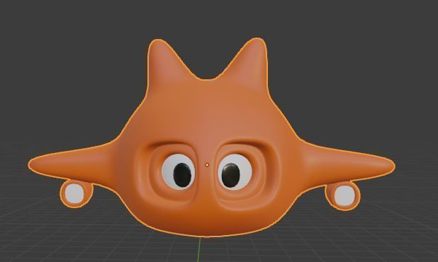 NeemoJet orange face with eyes Free low-poly 3D model_1