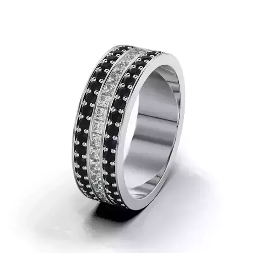 Women ring with princesses and round stones 09