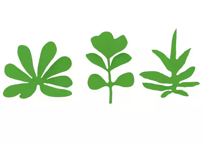 Cartoon leaves  cartoon branches green vitality fresh leaves 