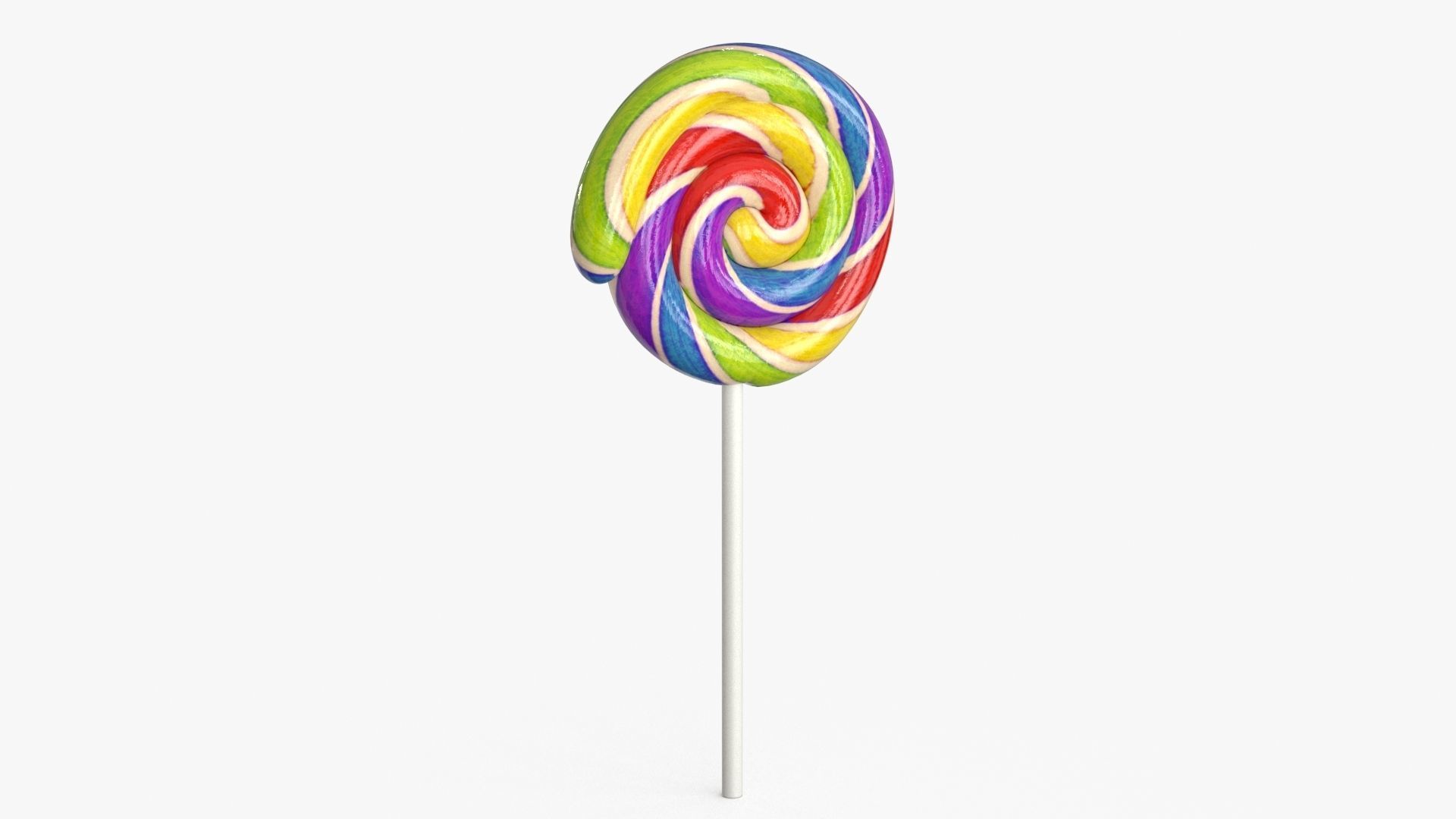 Lollipop rainbow on stick Low-poly 3D model_10