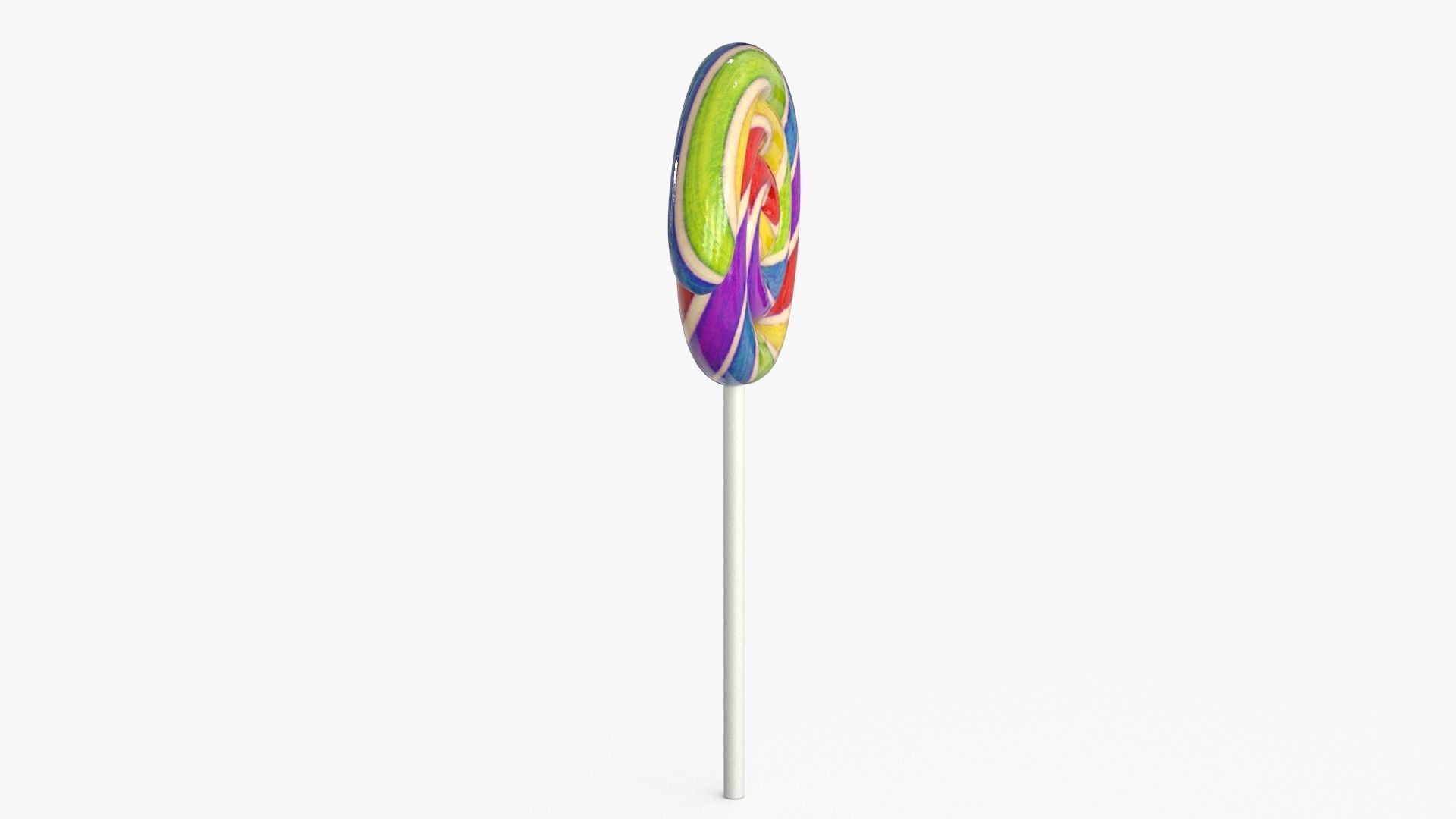 Lollipop rainbow on stick Low-poly 3D model_11