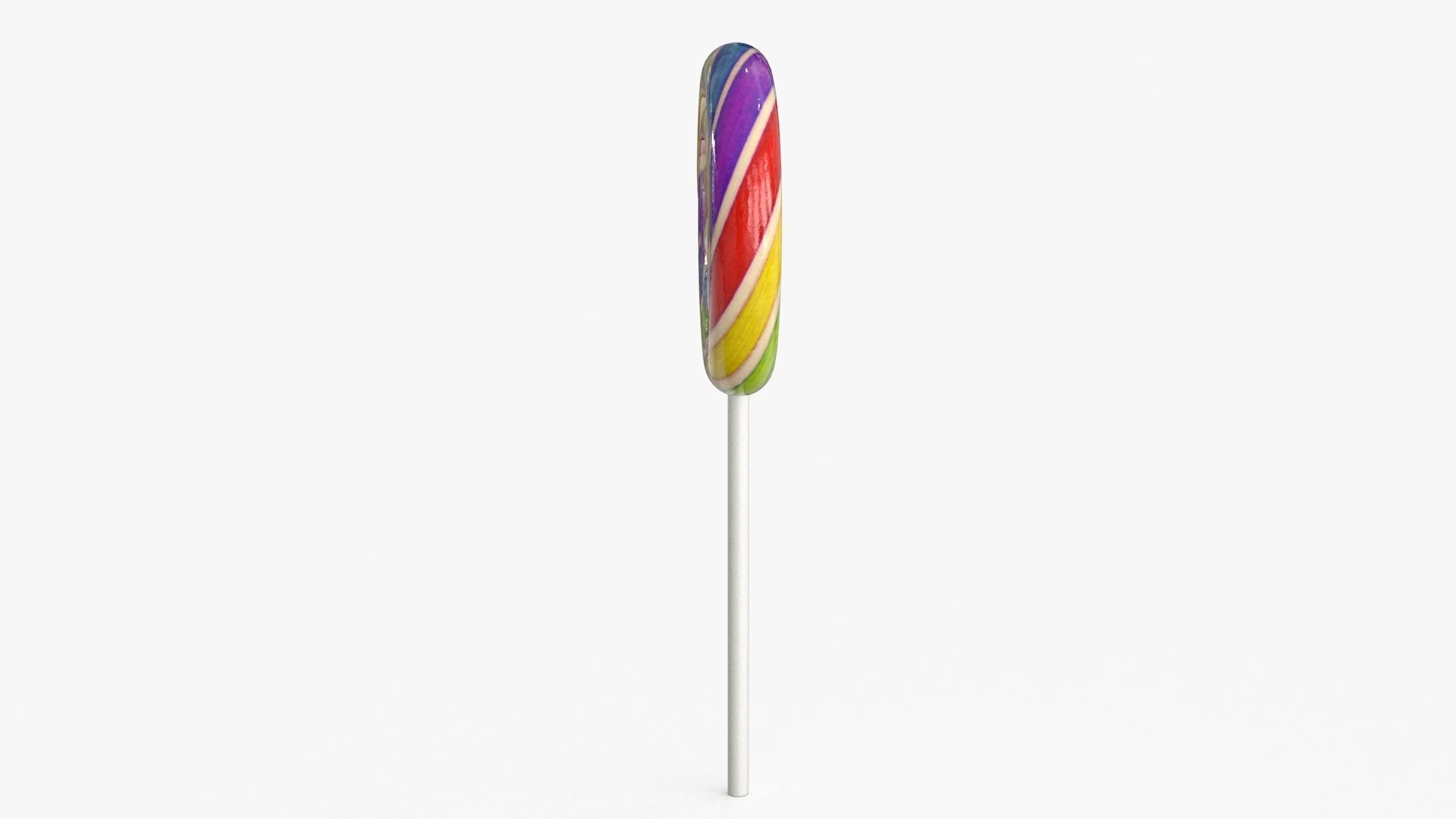 Lollipop rainbow on stick Low-poly 3D model_6