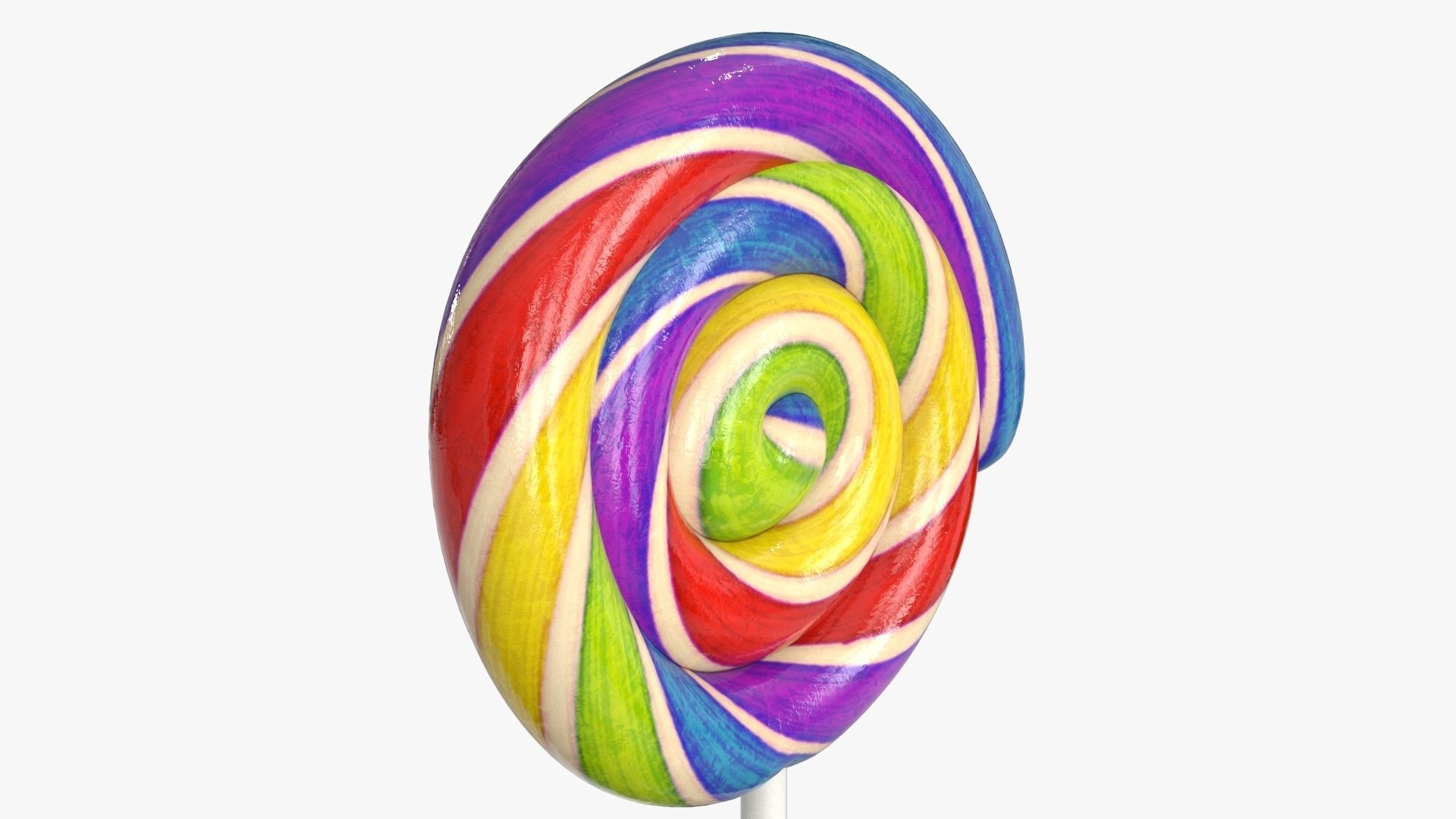 Lollipop rainbow on stick Low-poly 3D model_15