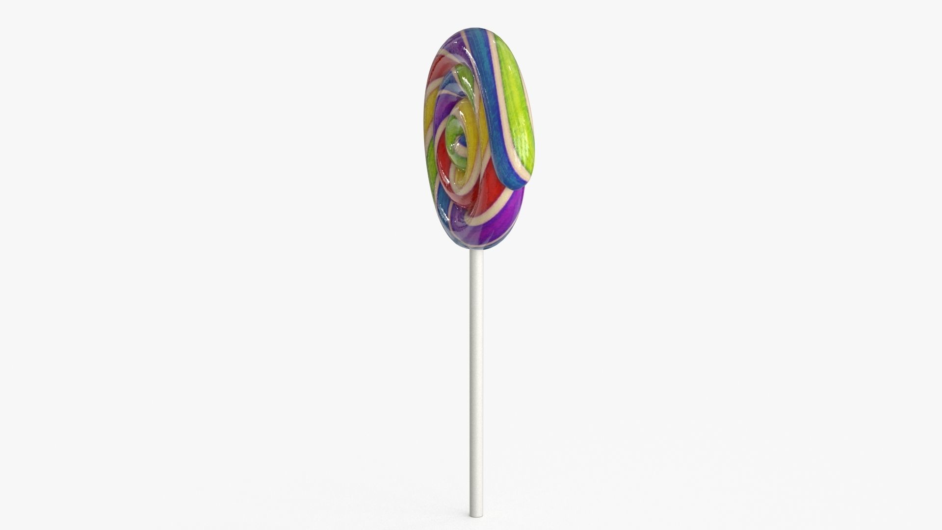 Lollipop rainbow on stick Low-poly 3D model_12