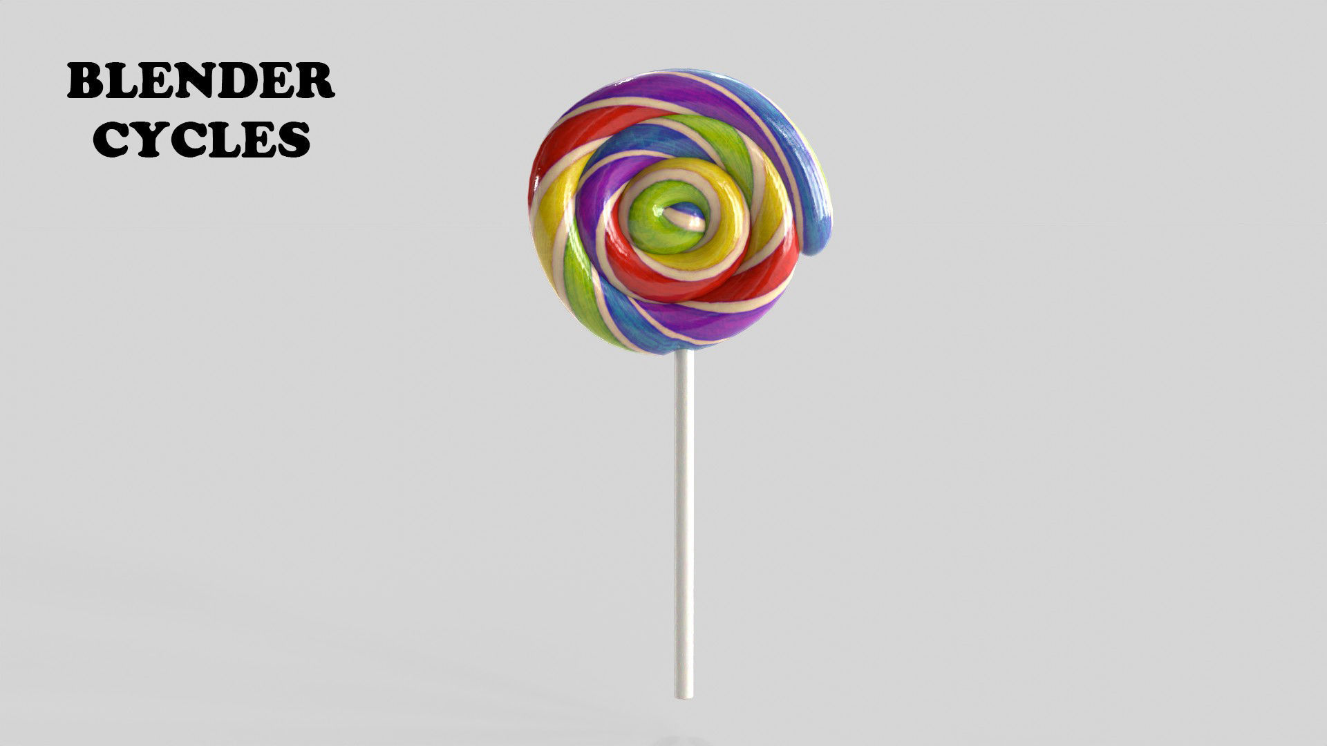 Lollipop rainbow on stick Low-poly 3D model_16