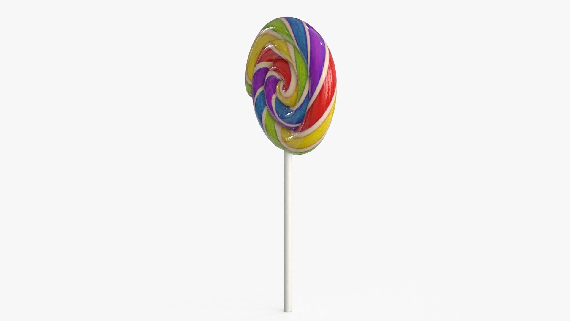 Lollipop rainbow on stick Low-poly 3D model_7