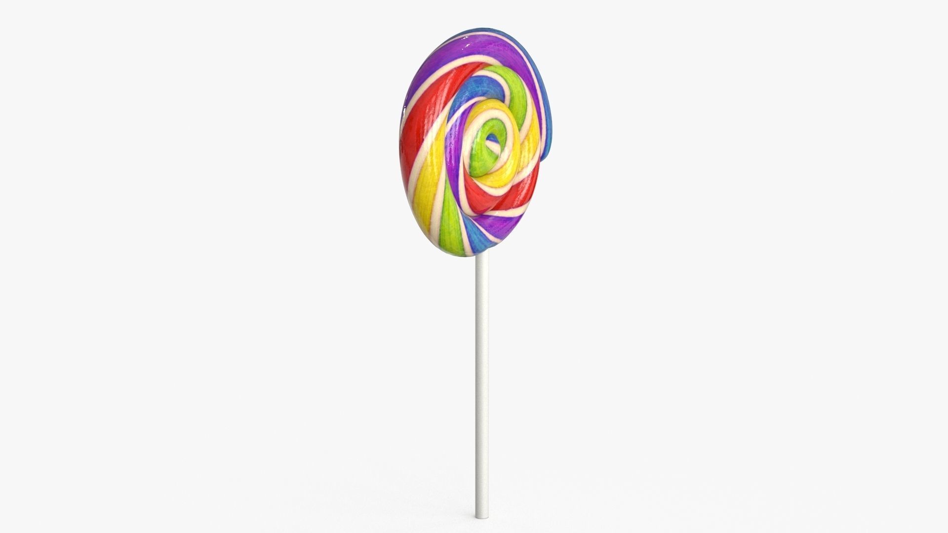 Lollipop rainbow on stick Low-poly 3D model_5