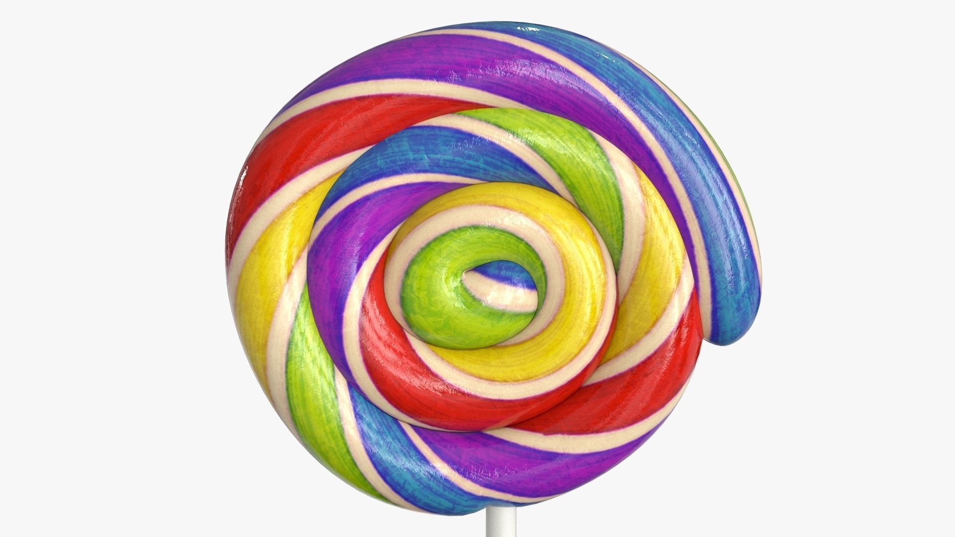 Lollipop rainbow on stick Low-poly 3D model_14