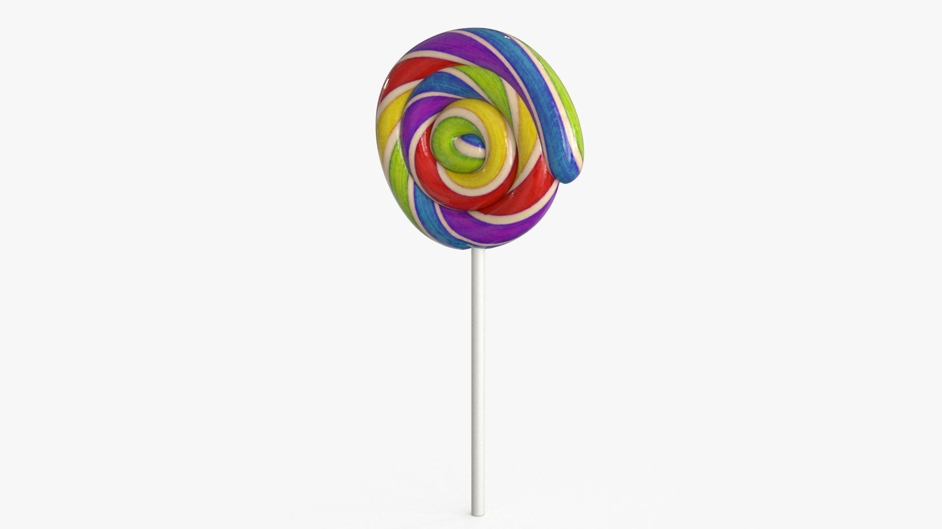 Lollipop rainbow on stick Low-poly 3D model_13