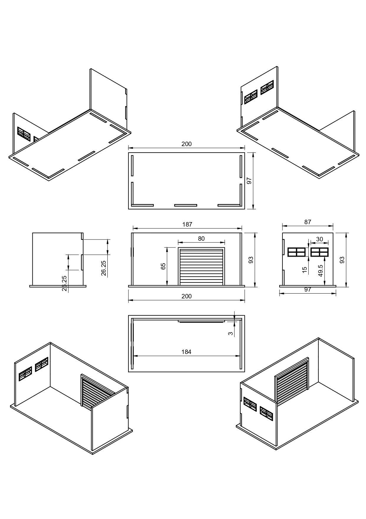 1-64 SCALE GARAGE WITH SHUTTER 3D print model_8
