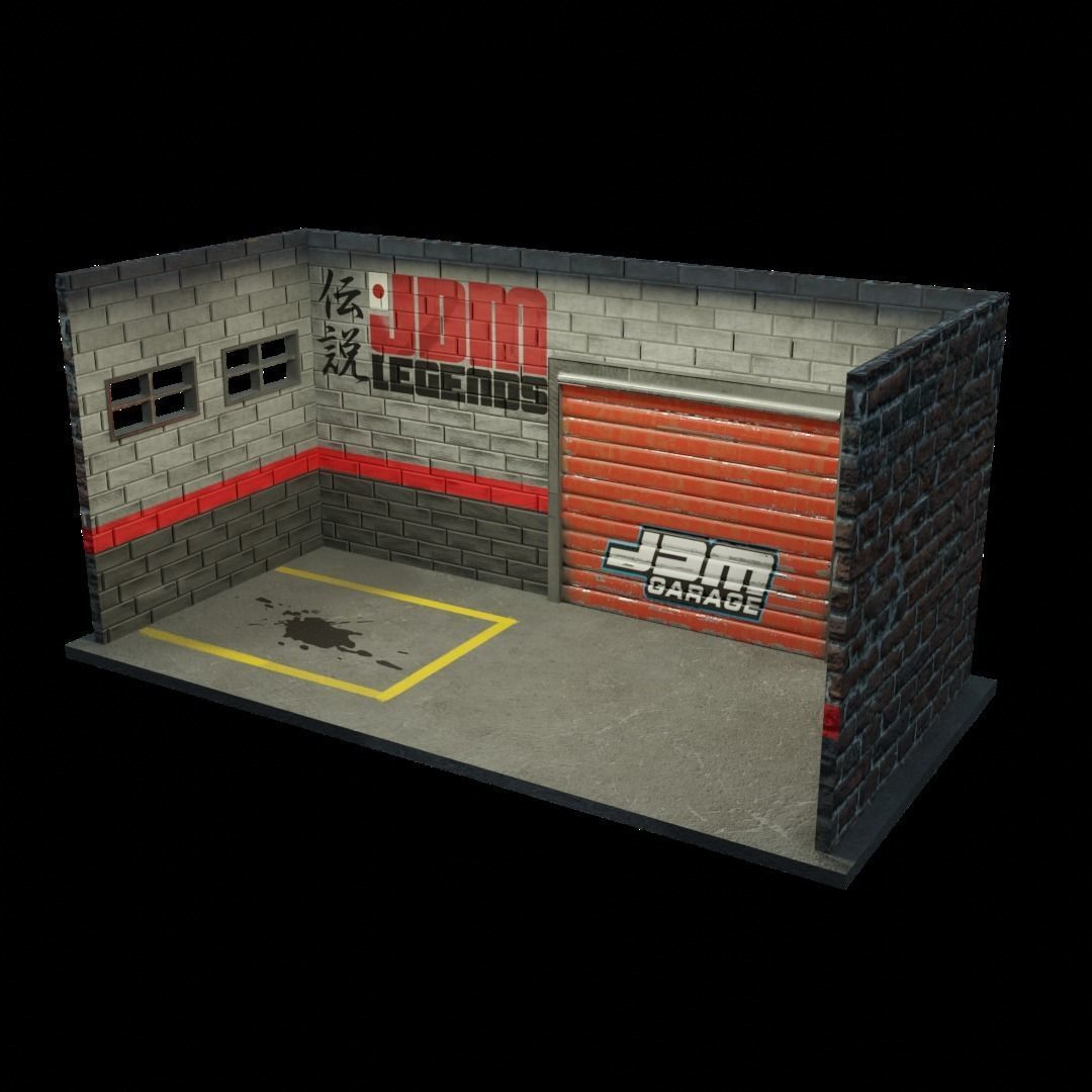 1-64 SCALE GARAGE WITH SHUTTER 3D print model_1
