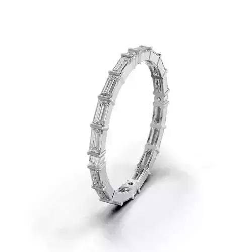 Women ring with round and baguette stones 11