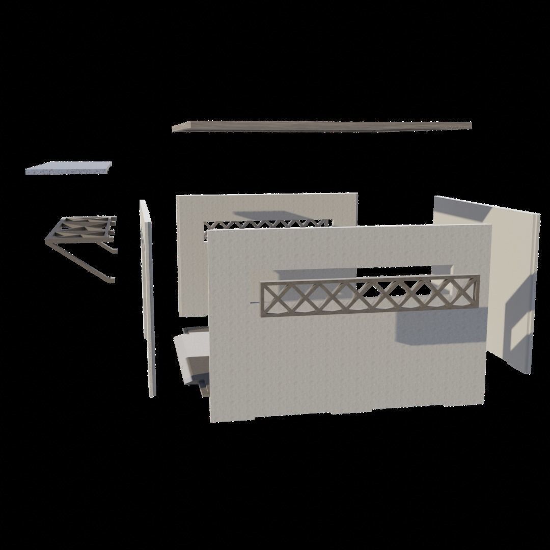 GARAGE WITH CANOPY SCALE 1-64 3D print model_8