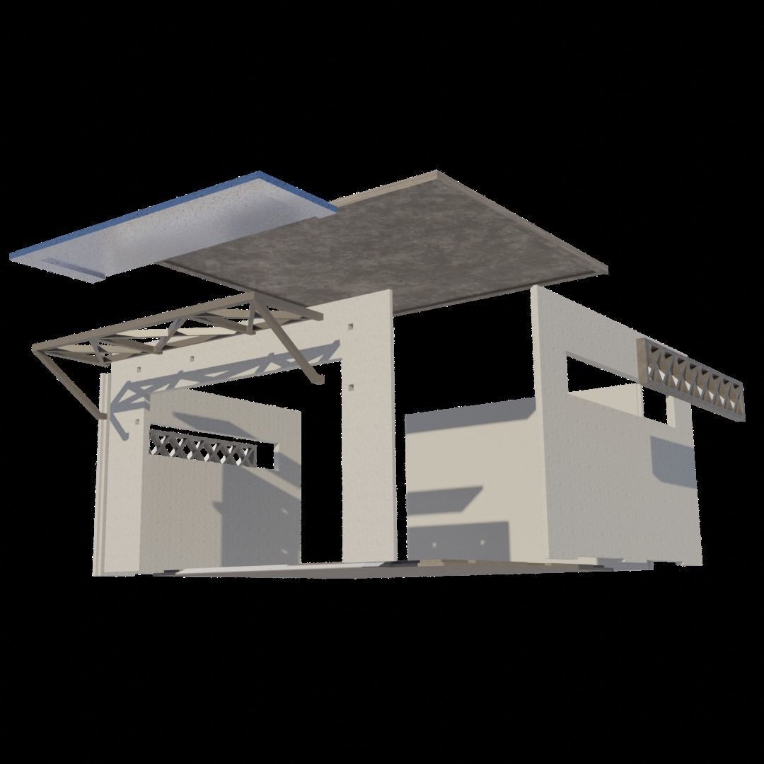 GARAGE WITH CANOPY SCALE 1-64 3D print model_7