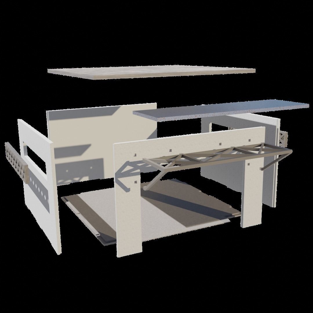 GARAGE WITH CANOPY SCALE 1-64 3D print model_6