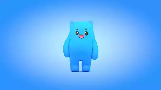 Cute Monster Character Low-poly 3D model