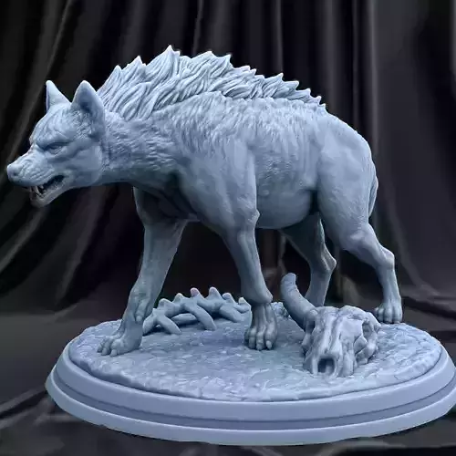 HYENA wolf statue 3D print model