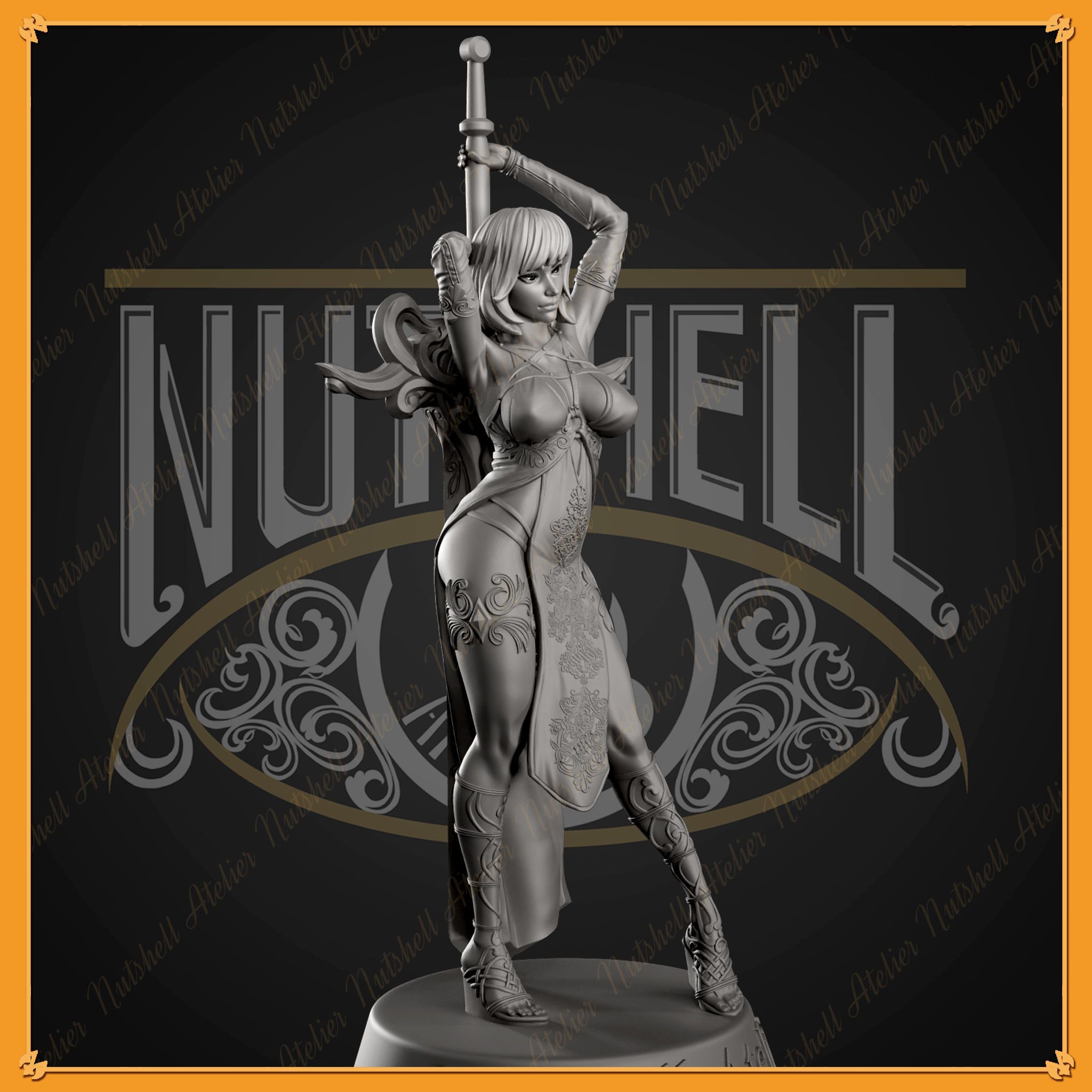 NUTSHELL ATELIER - SWORD KEEPER - NSFW - STATUE VERSION 3D print model_9