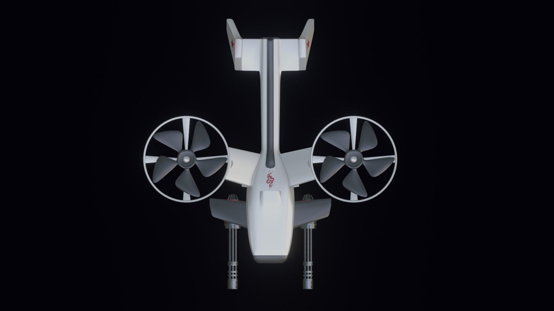Combat Drone Concept Low-poly 3D model_8