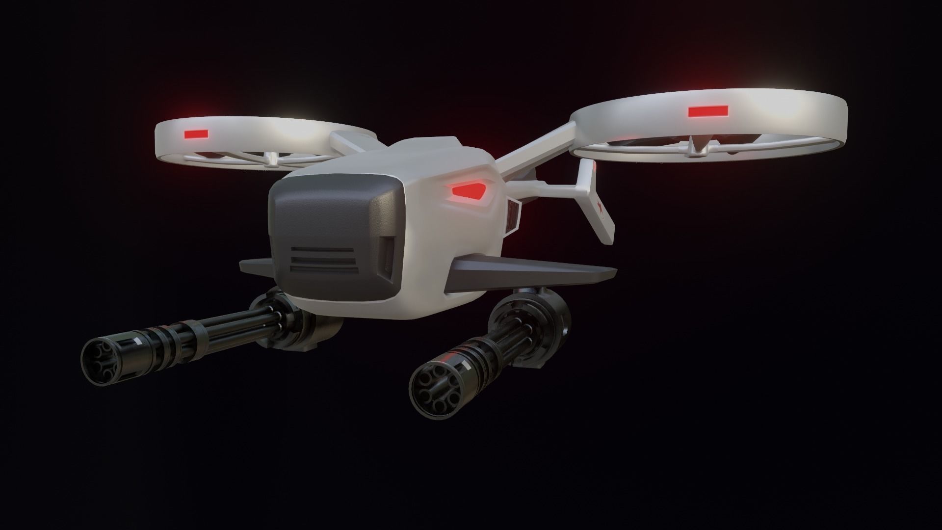 Combat Drone Concept Low-poly 3D model_4