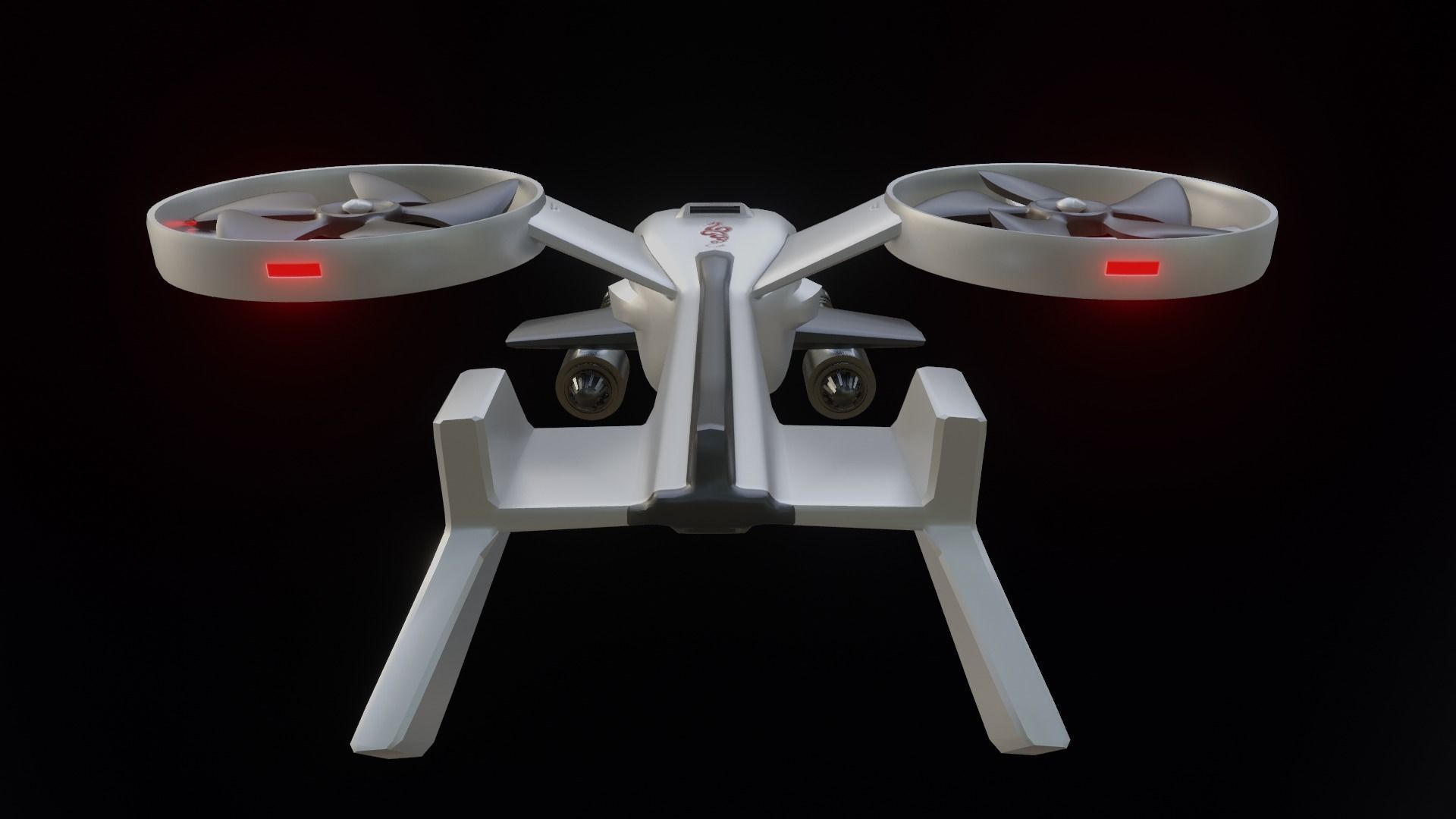 Combat Drone Concept Low-poly 3D model_7