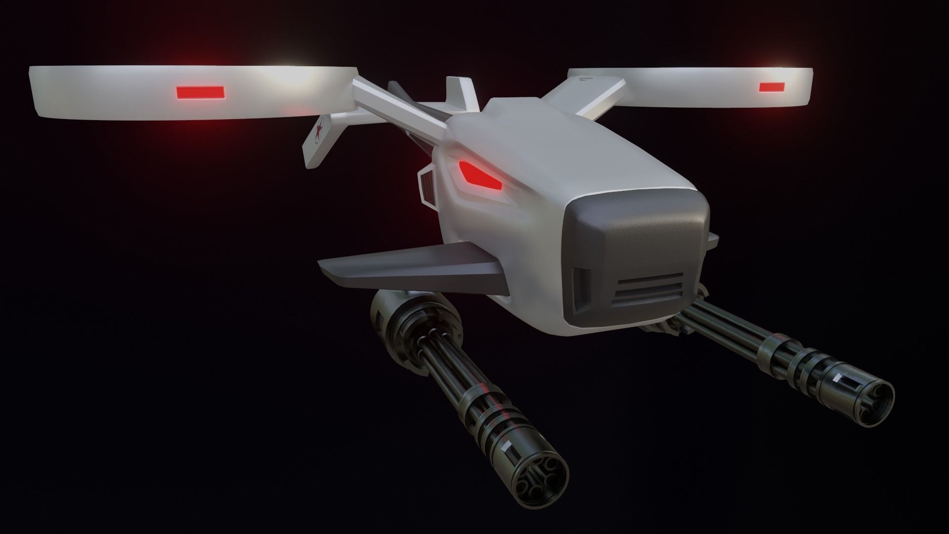 Combat Drone Concept Low-poly 3D model_10