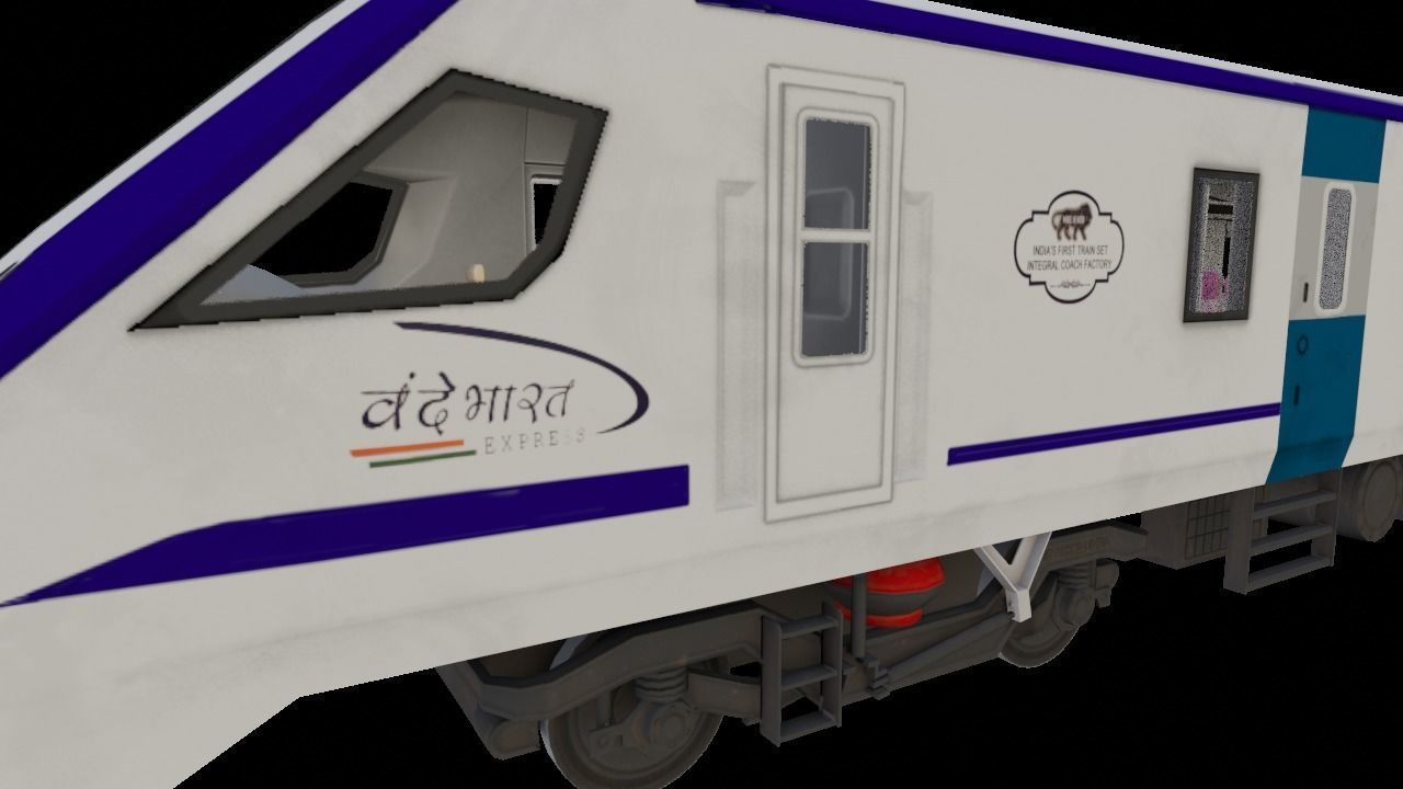 vande bharat express train 18 Low-poly 3D model_1