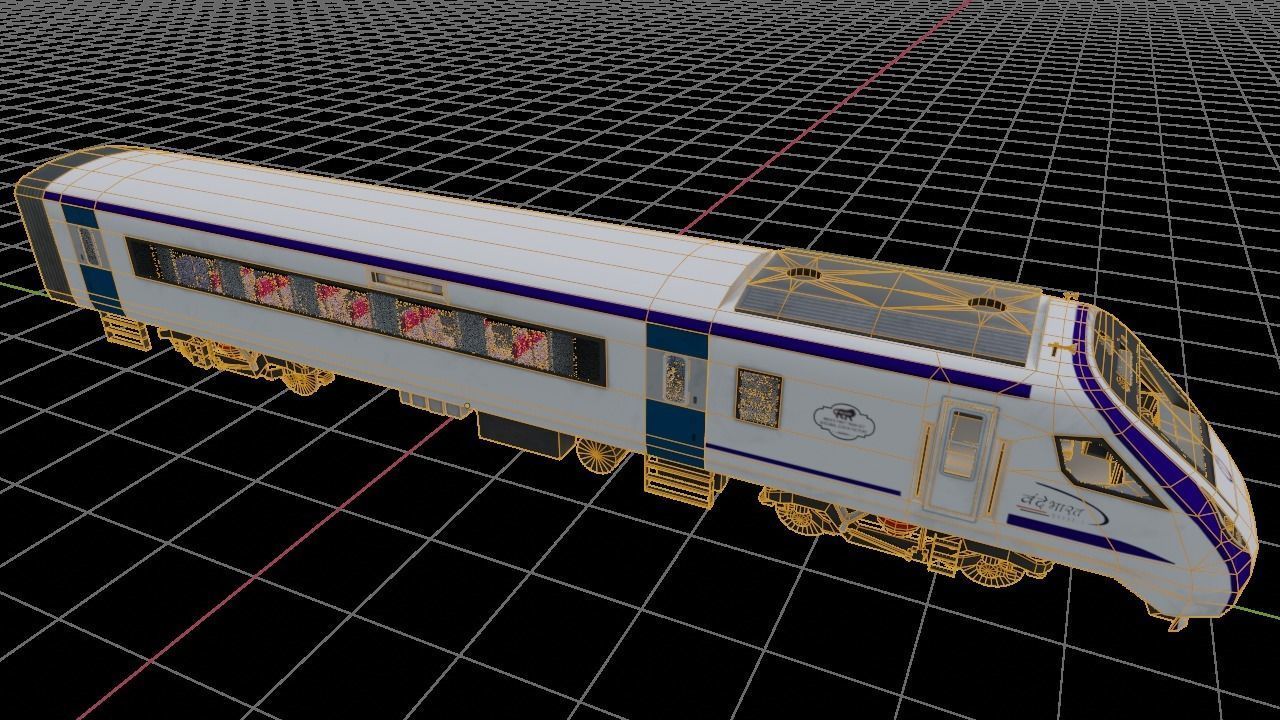 vande bharat express train 18 Low-poly 3D model_6