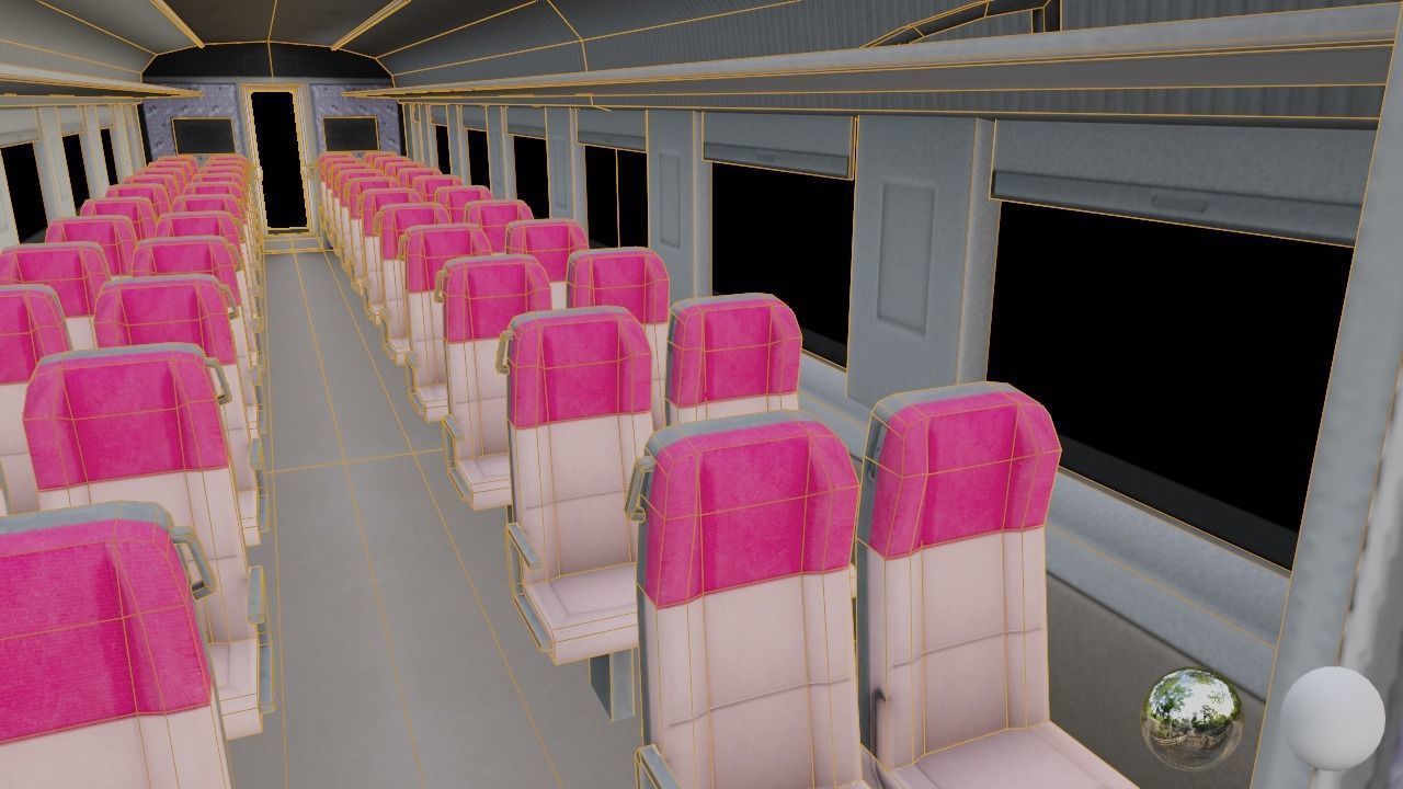 vande bharat express train 18 Low-poly 3D model_13