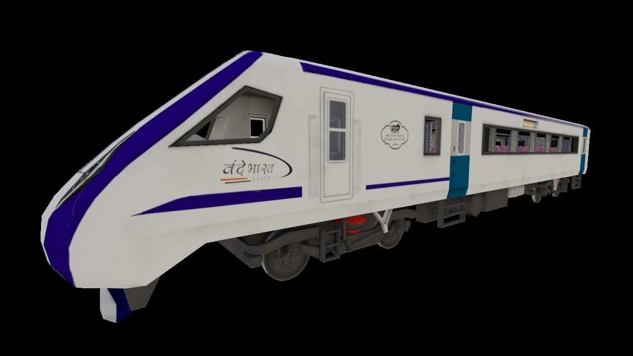 vande bharat express train 18 Low-poly 3D model_2